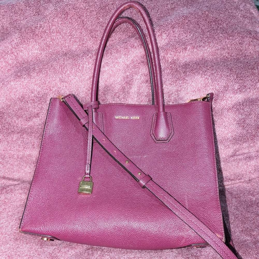 Michael Kors Mercer Plum Leather Bag